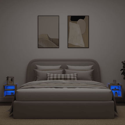 Väggmonterade tv-bänkar LED 2 st sonoma-ek 30x28,5x30 cm