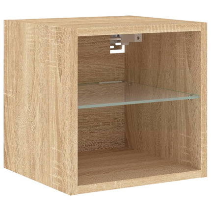 Väggmonterade tv-bänkar LED 2 st sonoma-ek 30x28,5x30 cm