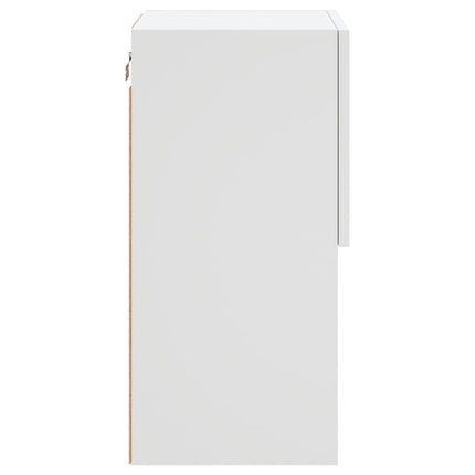 Tv-bänk med LED 2 st vit 30,5x30x60 cm