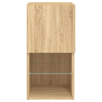 Tv-bänk med LED-belysning 2 st sonoma-ek 30,5x30x60 cm