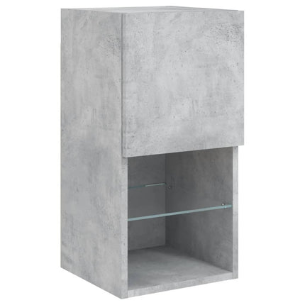 TV-bänk med LED-belysning 2 st betonggrå 30,5x30x60 cm