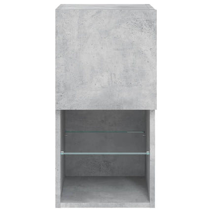 TV-bänk med LED-belysning 2 st betonggrå 30,5x30x60 cm