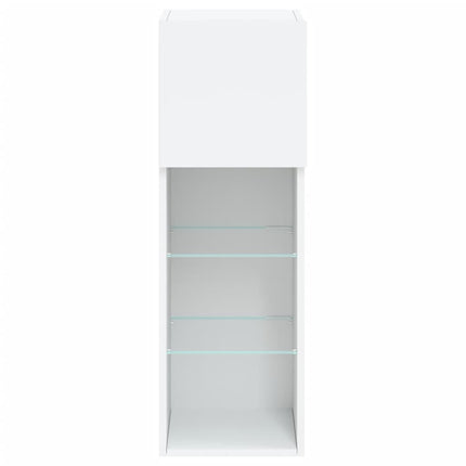 Tv-skåp med LED vit 30,5x30x90 cm