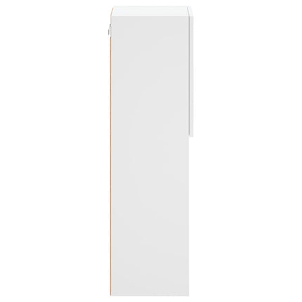 TV-bänk med LED-belysning 2 st vit 30,5x30x102 cm