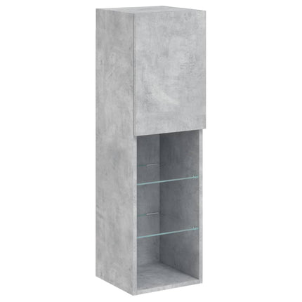 Tv-bänk med LED-belysning betonggrå 30,5x30x102 cm