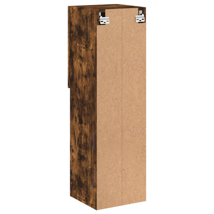Tv-bänk med LED-belysning rökfärgad ek 30,5x30x102 cm