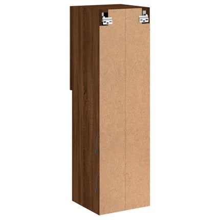 Tv-bänk med LED-belysning brun ek 30,5x30x102 cm
