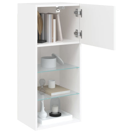 Tv-bänk med LED-belysning vit 40,5x30x90 cm