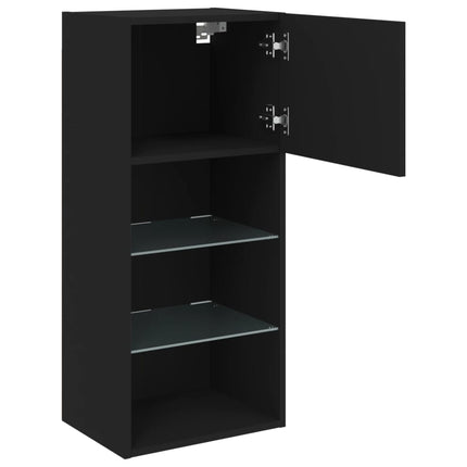 Tv-bänk med LED-belysning svart 40,5x30x90 cm