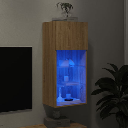 Tv-bänk med LED-belysning sonoma-ek 40,5x30x90 cm