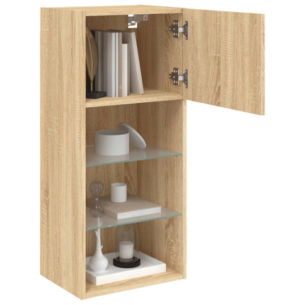Tv-bänk med LED-belysning sonoma-ek 40,5x30x90 cm