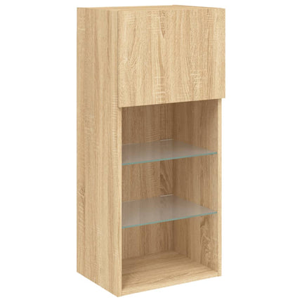 Tv-bänk med LED-belysning sonoma-ek 40,5x30x90 cm