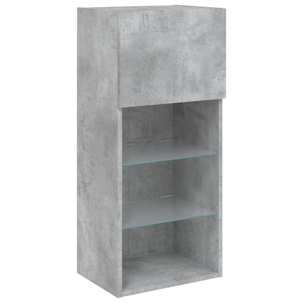 Tv-bänk med LED-belysning betonggrå 40,5x30x90 cm