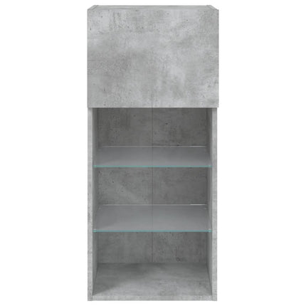 Tv-bänk med LED-belysning betonggrå 40,5x30x90 cm