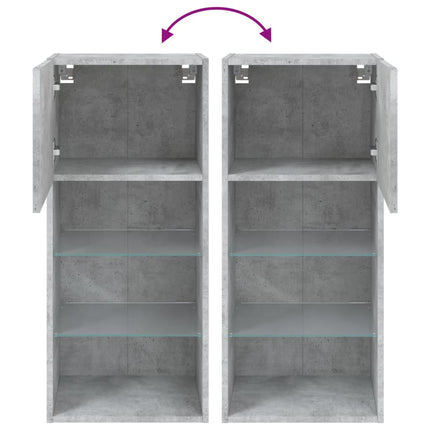 Tv-bänk med LED-belysning betonggrå 40,5x30x90 cm