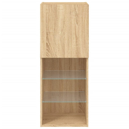 Tv-bänk med LED-belysning sonoma-ek 40,5x30x102 cm