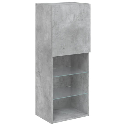 Tv-bänk med LED-belysning betonggrå 40,5x30x102 cm
