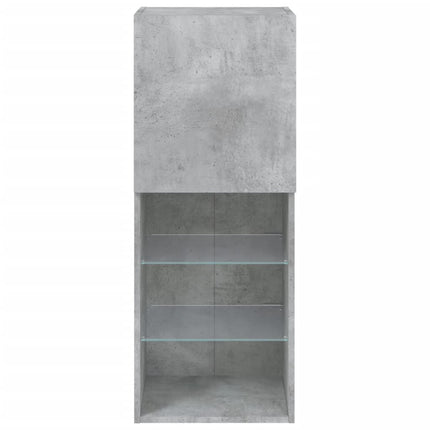 Tv-bänk med LED-belysning betonggrå 40,5x30x102 cm