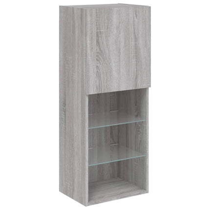 TV-bänk med LED-belysning grå sonama 40,5x30x102 cm