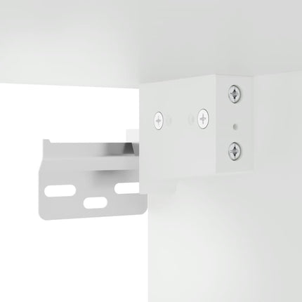 Väggmonterade sängbord med LED-lampor vit