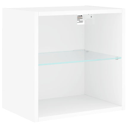 Väggmonterade sängbord LED-lampor 2 st vit