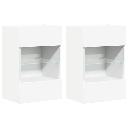 Nástenné skrinky s LED osvetlením pre TV 2 st vit 40x30x60,5 cm