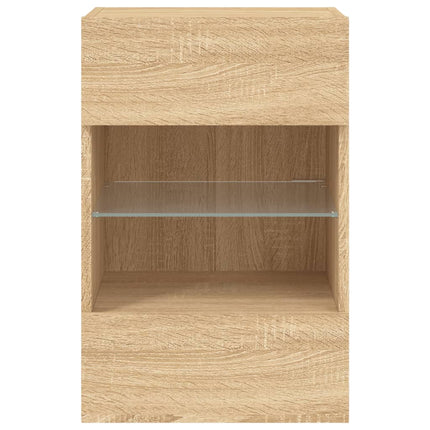 Väggmonterad tv-bänk LED sonoma-ek 40x30x60,5 cm