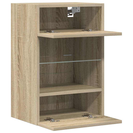 Nástenné skrinky s LED osvetlením pre TV 2 st sonoma-ek 40x30x60,5 cm