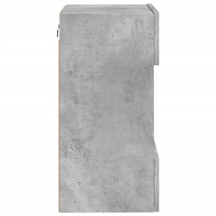 Väggmonterad tv-bänk LED betonggrå 40x30x60,5 cm