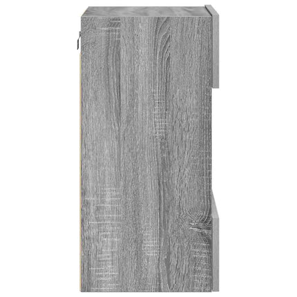 Nástenné skrinky s LED osvetlením pre TV 2 st grå sonoma 40x30x60,5 cm