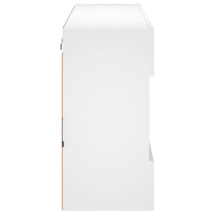 Väggmonterad tv-bänk LED vit 98,5x30x60,5 cm