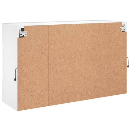 Väggmonterad tv-bänk LED vit 98,5x30x60,5 cm