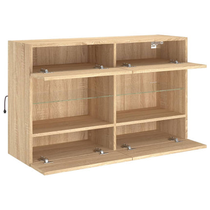 Väggmonterad tv-bänk LED sonoma-ek 98,5x30x60,5 cm