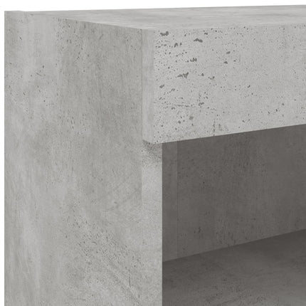 TV-bänk med LED-belysning betonggrå 60x30x30 cm