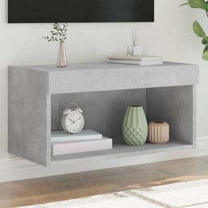 TV-bänk med LED-belysning betonggrå 60x30x30 cm