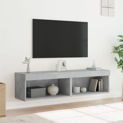 TV-bänk med LED-belysning 2 st betonggrå 60x30x30 cm