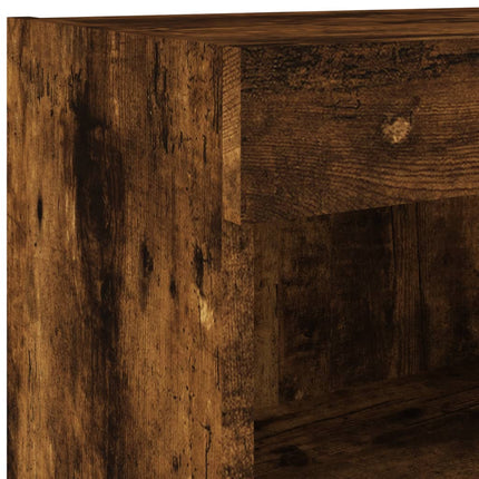 Tv-bänk med LED-belysning rökfärgad ek 60x30x30 cm