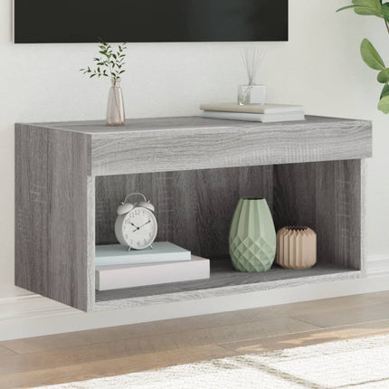 Tv-bänk med LED-belysning grå sonoma 60x30x30 cm