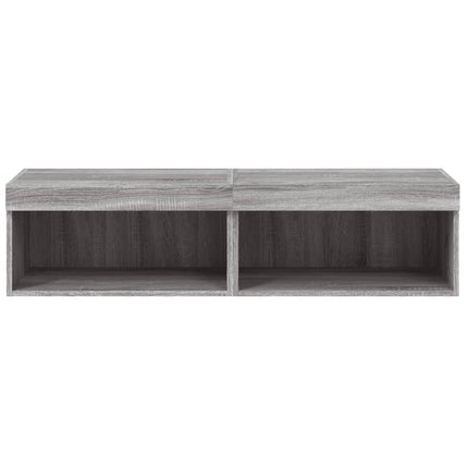 TV-bänk med LED-belysning 2 st grå sonoma 60x30x30 cm