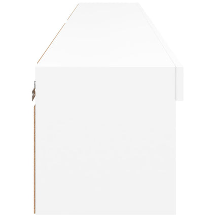 TV-bänk med LED-belysning 2 st vit 80x30x30 cm