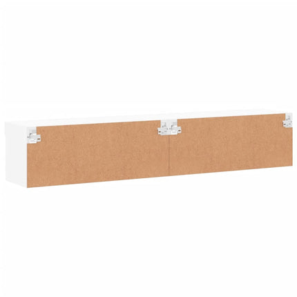 TV-bänk med LED-belysning 2 st vit 80x30x30 cm