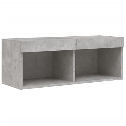 Tv-bänk med LED-belysning betonggrå 80x30x30 cm