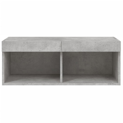 Tv-bänk med LED-belysning betonggrå 80x30x30 cm