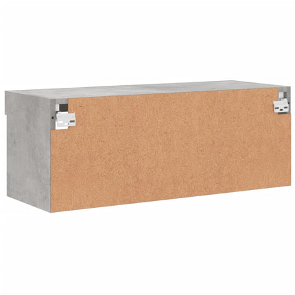 Tv-bänk med LED-belysning betonggrå 80x30x30 cm