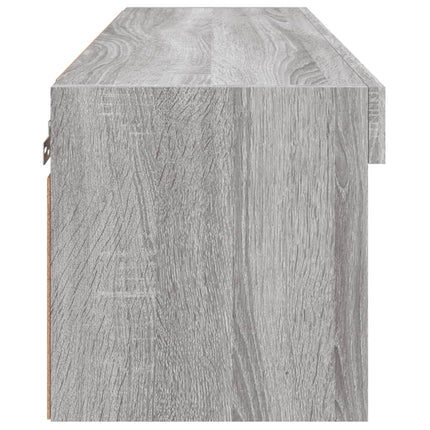 TV-bänk med LED-belysning grå sonama 80x30x30 cm