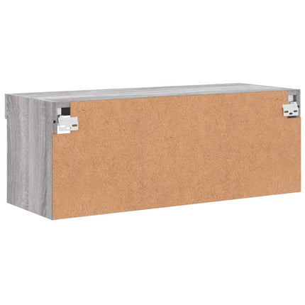 TV-bänk med LED-belysning grå sonama 80x30x30 cm