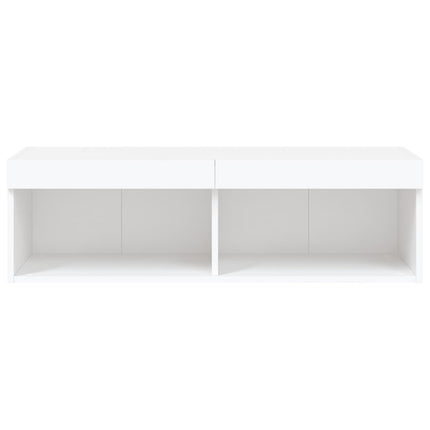 Tv-bänk med LED-belysning vit 100x30x30 cm