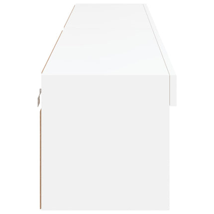TV-bänk med LED-belysning 2 st vit 100x30x30 cm