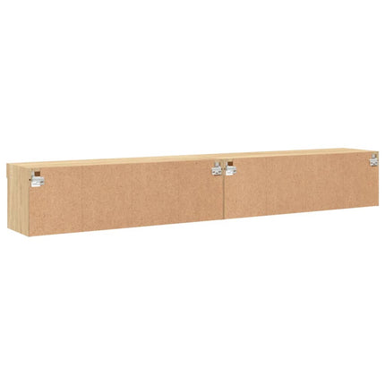 Tv-bänk med LED-belysning 2 st sonoma-ek 100x30x30 cm