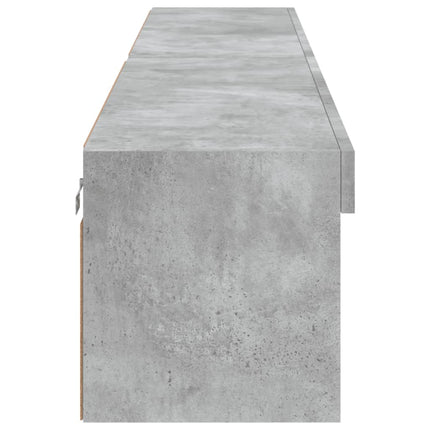 TV-bänk med LED-belysning 2 st betonggrå 100x30x30 cm